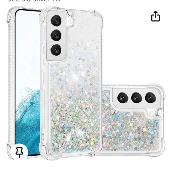 New BICHONG Compatible with Samsung Galaxy S22 Glitter Luxury Cute Love Liquid - Picture 3 of 10